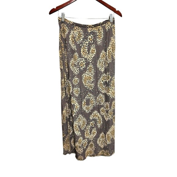 TotoNko Maxi Skirt Size 6 Animal Print Cheetah Vintage Leopard 90s Y2K 80s Long - Picture 1 of 6